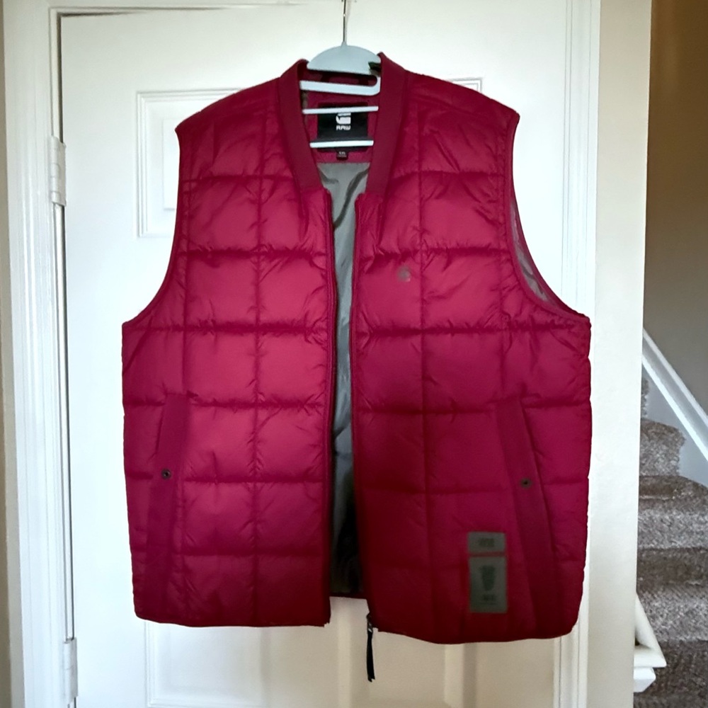 Men's Red Puffer Vest